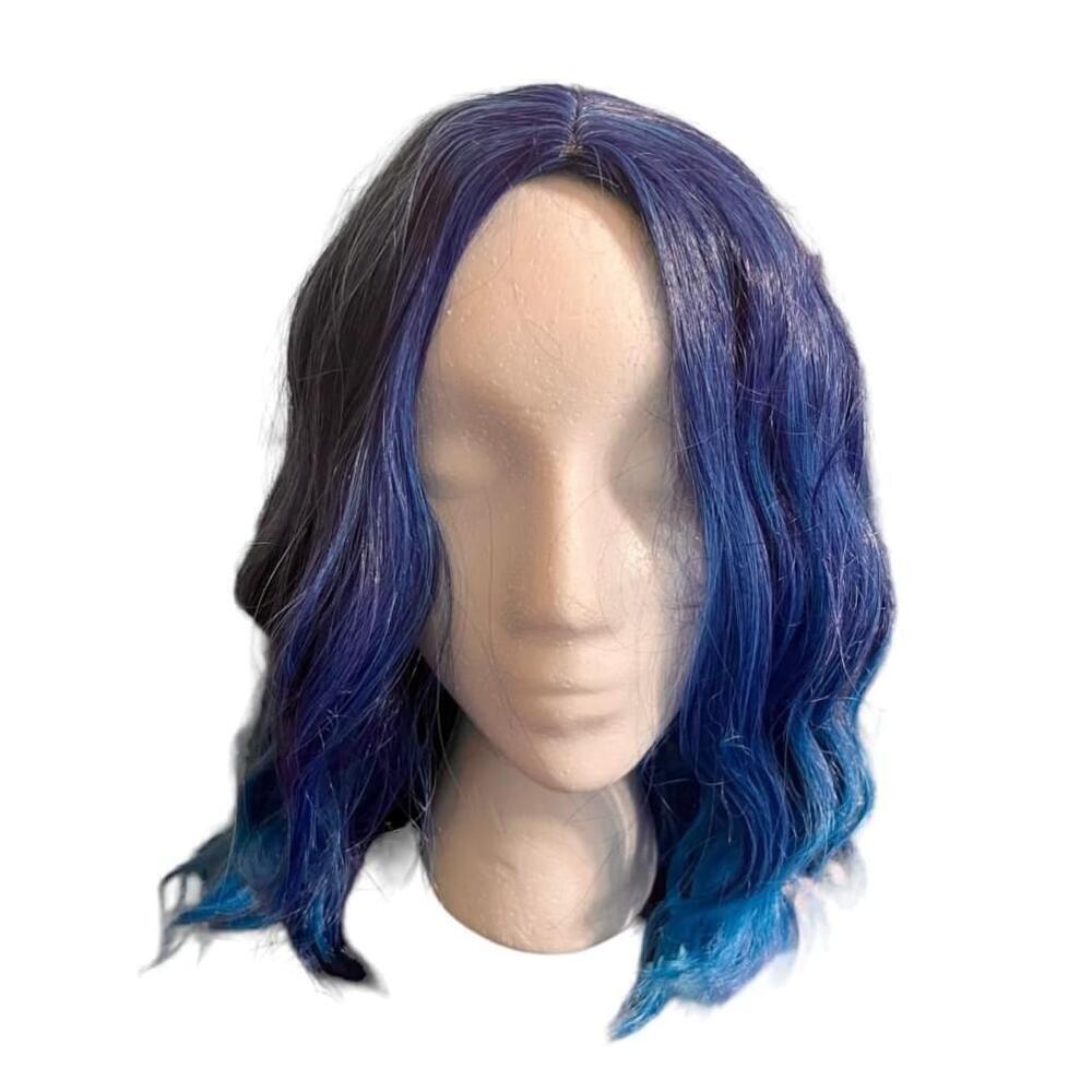 Women's Short Blue Wavy Bob Wig Beron 14